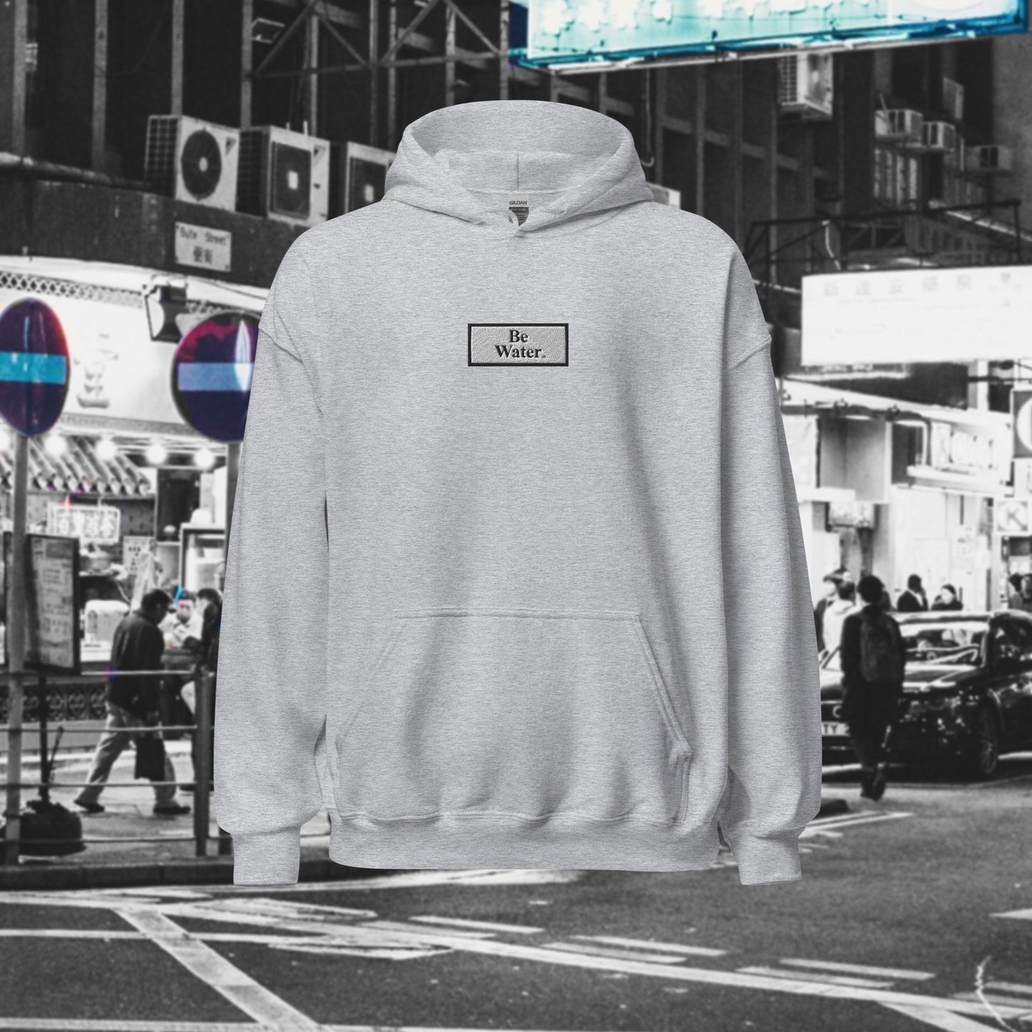 BE WATER BOX LOGO HOODIE